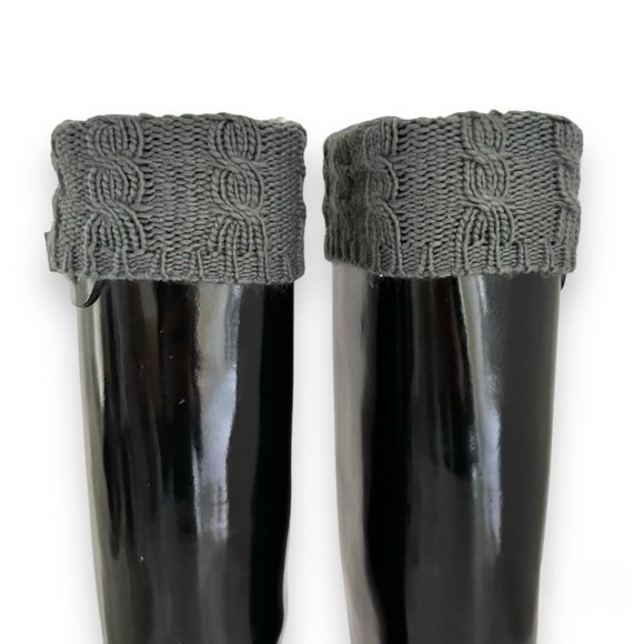 NWT Amazon Women's Fleece Cable Knitted Liners Rain Boot Socks, Grey, size M - Picture 2 of 5